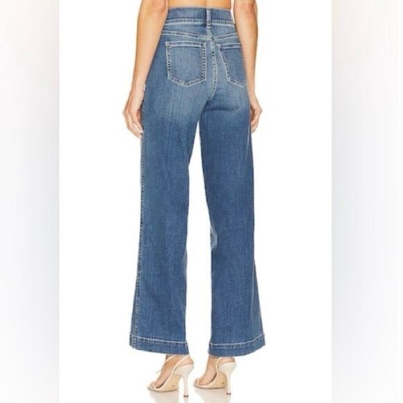 SPANX Seamed Front Wide Leg Pull On Stretch Jeans Vintage Indigo Wash Size S - Picture 10 of 16